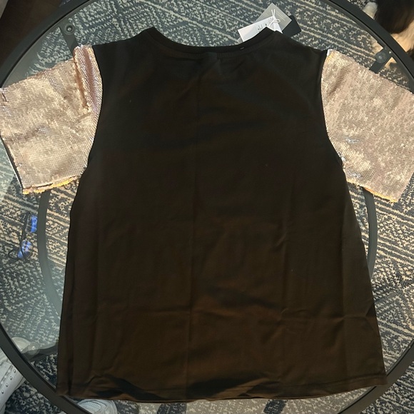 Miami Dolphins T-shirt NWT Size M Black with Gold Sparkles - Picture 3 of 6